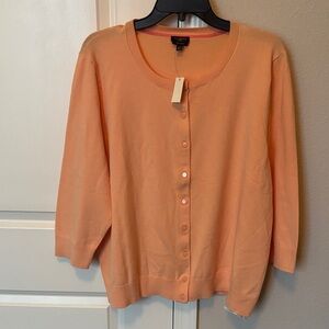 Talbots Women's Soft Coral Cardigan Sweater Pima Cotton 3x NWT